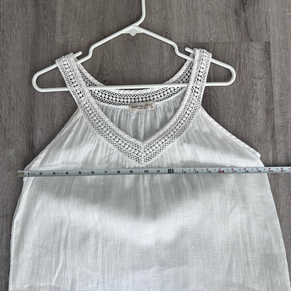 White Terzo Millennto Italian made 100% linen dress size small - Picture 4 of 7